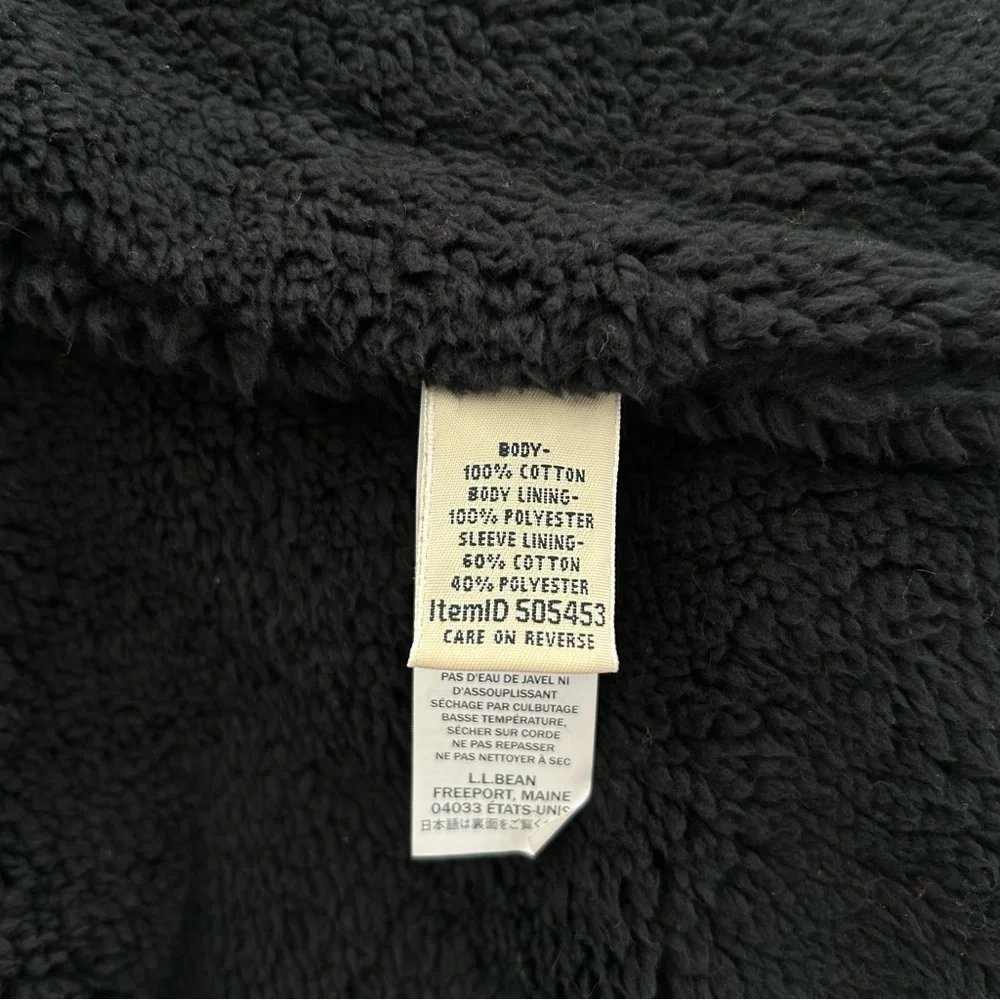 L.L. Bean Women's Scotch Plaid Flannel Shirt, Sherpa-Lined Hoodie Size Medium - Picture 8 of 10